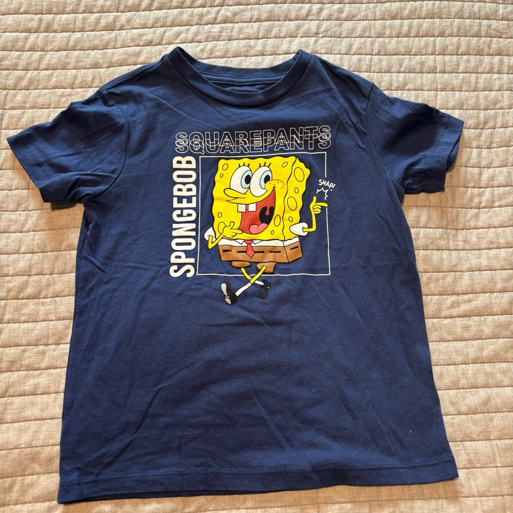 NWOT Nickelodeon SpongeBob Navy Blue Short Sleeve Tee